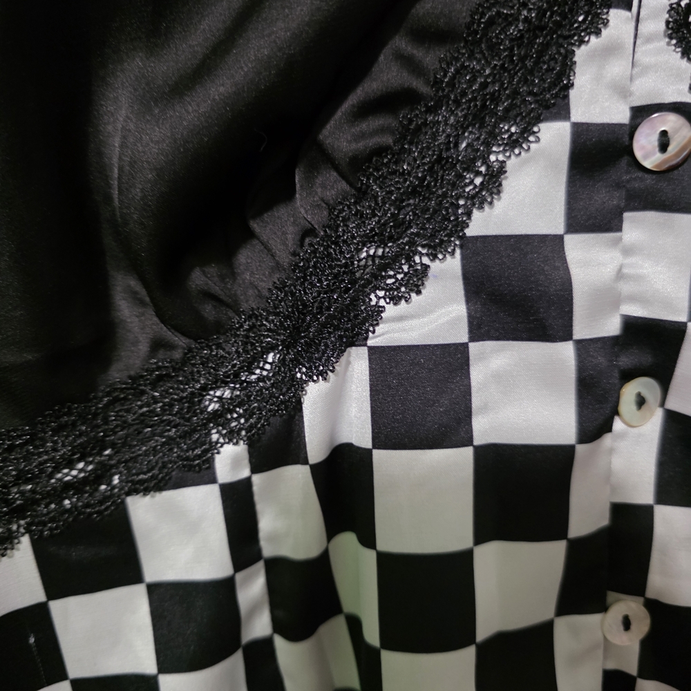 Dressed in LALA Black and White Checkered Midi Dress - Picture 4 of 5